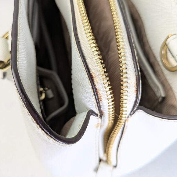 Pre-owned Michael Kors Saffiano Leather Savannah Medium Satchel Handbag - Picture 6 of 7